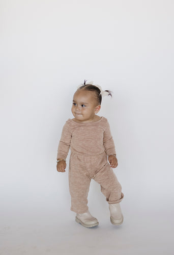 Beige 3/4 Sleeve Jumpsuit