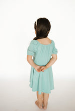 Load image into Gallery viewer, Blue Puff Sleeve Dress