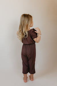 Chocolate Puff Sleeve Jumpsuit